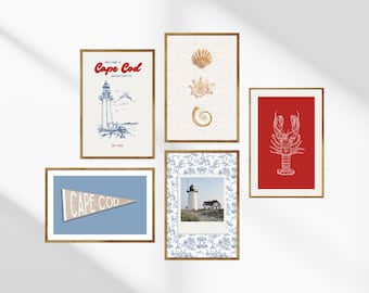 Vintage Cape Cod Art Print Set | Coastal Gallery Wall (Digital Download)