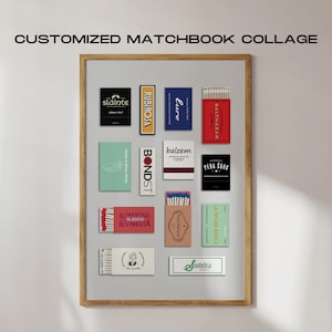 Custom Matchbook Print | Personalized Vintage Matchbox Collage | Anniversary or Apartment Gift | Digital Download