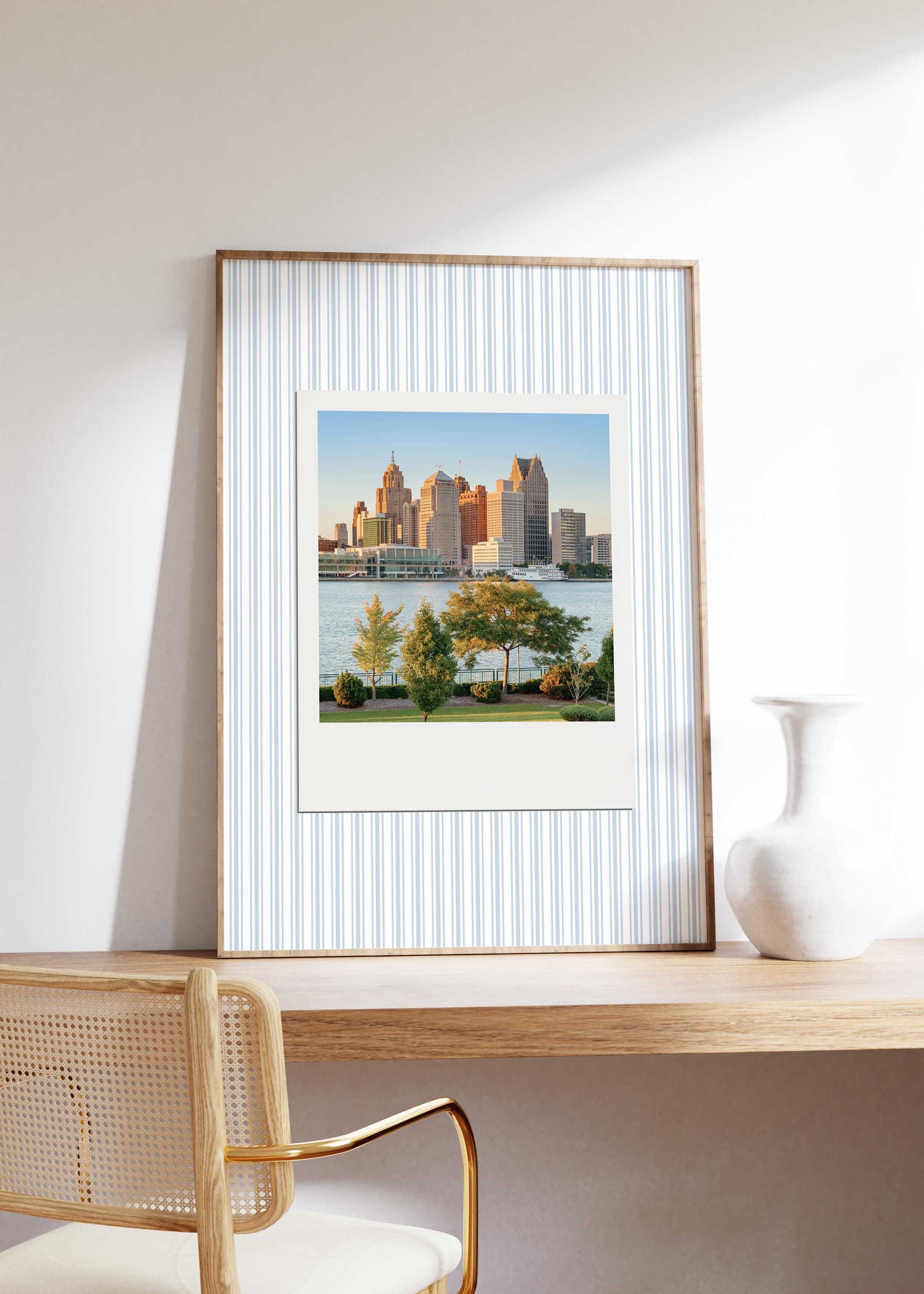 Vintage Detroit City Art Print | Retro Instant Photo Ticking