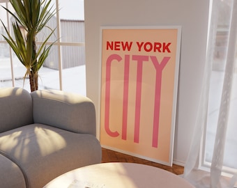 New York City Retro Print | Trendy NYC Wall Art (Digital Download)