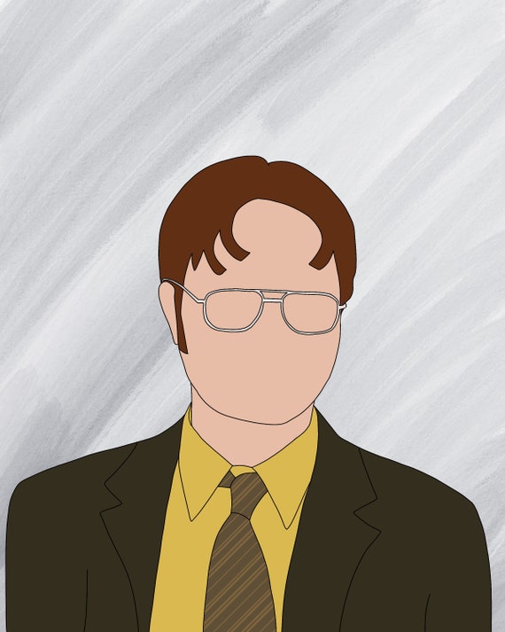 Dwight Schrute Cartoon Portrait Etsy