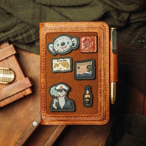 EDC Morale Patch Wallet - Quartermaster v2 Leather Patch Display Field Notes Cover Loop Panel Tactical Utility EDC Travel Journal Wallet