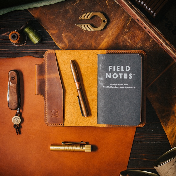 The Navigator - Leather EDC cover for Field Notes journal