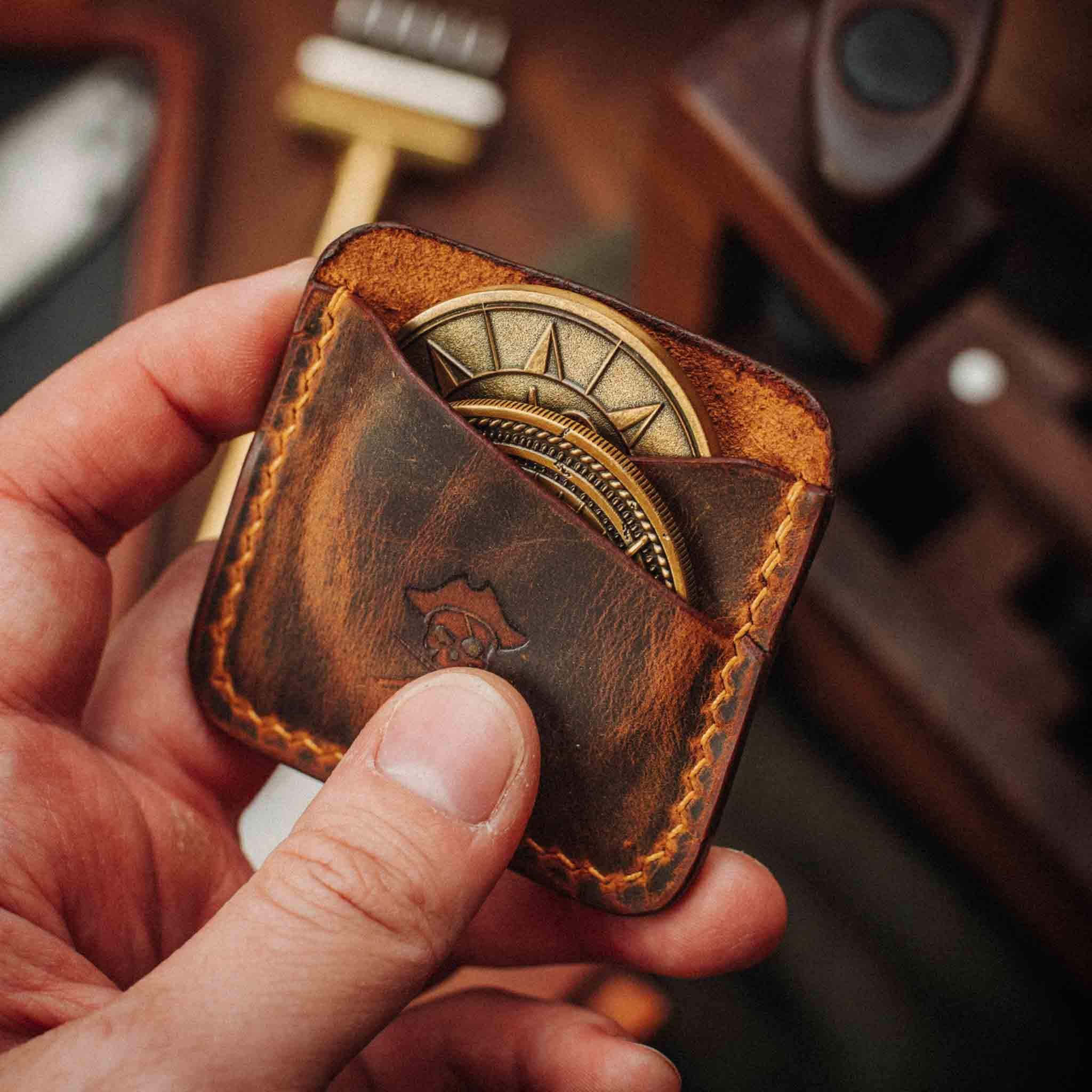 Leather Slapjack Coin Purse Banane Mini Genuine Leather Coin Purse