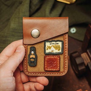 Morale Patch Wallet - Voyager v2 Everyday Carry Leather Wallet Tactical Utility EDC Card Holder Wallet With Hook and Loop Gift for Friend