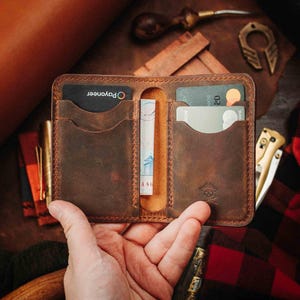 Portafoglio bifold in pelle marrone - Buccaneer