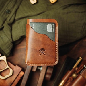 Porta carte minimalista in pelle - Venturer v2 regalo per uomo porta carte porta soldi portafoglio porta carte in pelle artigianale