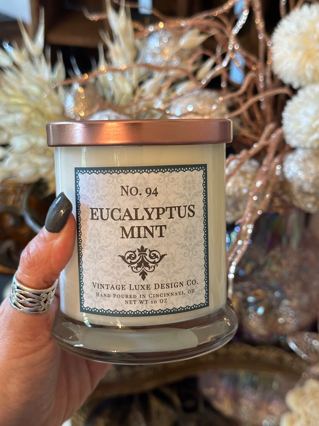 Eucalyptus Mint 10 Oz Scented Soy Luxury Candle Gift | Aromatherapy ...