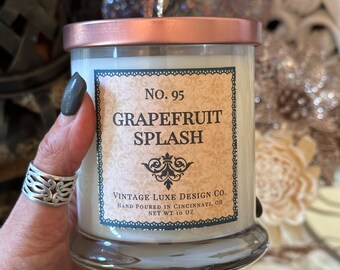 Grapefruit Splash 10 Oz Scented Soy Luxury Candle Gift | Aromatherapy Gift Candle | Citrus Scent Gift