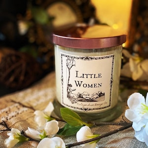 Little Women 10 Oz. Soy Wax Candle | Louisa May Alcott Gift |  Floral Scented Candle | Book Lovers Decor Gift | Magnolia Blossoms Christmas