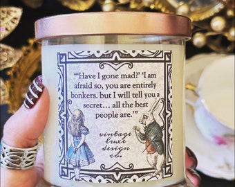 Alice in Wonderland & White Rabbit Soy Candle | Book Lover Gift