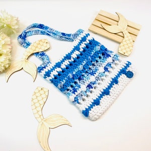 Crochet Tote Bag Pearls and Waves Tote Bag for Adult and Child Size Pattern image 2