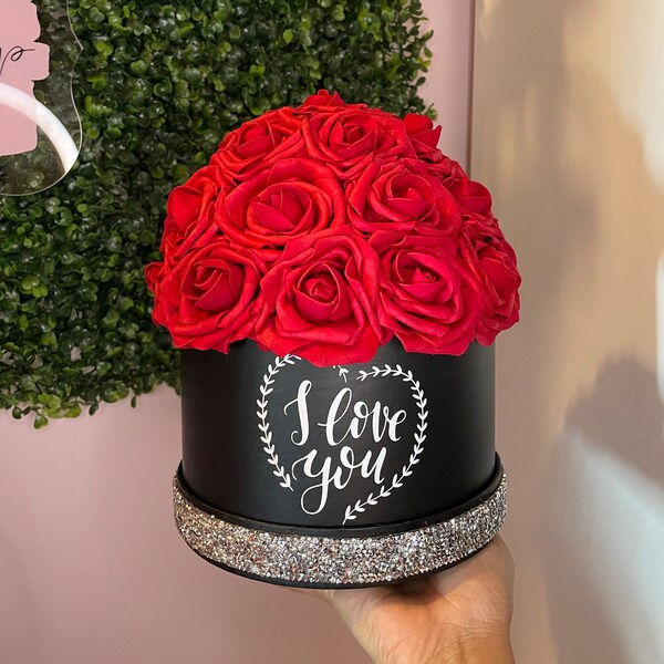 I Love You Flower Box Etsy