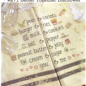 Better Together Hand Embroidery Stitchery Dish Towel Set Kit Includes Pattern by Bareroots image 1