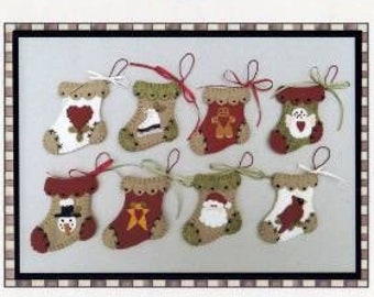 Mini Stockings Wool Felt Kit (Includes Pattern) Applique by Kathryn Hecker for Penny Lane Primitives