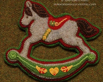 Wool Applique Lopin' Around Ornament Pattern and Kit Available by Karen Hahn for Horse and Buggy Country