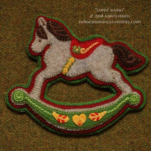 Wool Applique Lopin' Around Ornament Pattern and Kit Available by Karen Hahn for Horse and Buggy Country