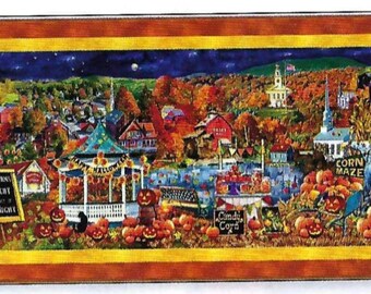 Fall "Night Time" Seasonal Kit includes Panel and border fabrics and binding by Benartex