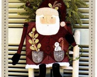 Wool Applique Quilt Block Santa Pattern #437 by Kathi Campbell for Heart to Hand