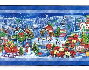 Winter "Night Time" Seasonal Kit includes Panel and border fabrics and binding by Benartex