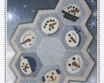 Primitive Gatherings Snowbuddies Table Mat Pattern (Snow Heads) and Kit Available Lisa Bongean