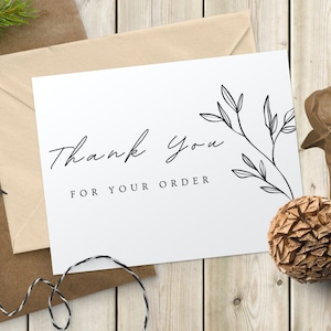 Thank You Card, Digital Download Thank You Card, Thank You For Your Order, Cards for Small Businesses