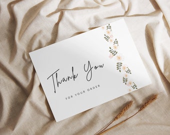 Printable Thank You Card, Thank You, Instant Download, DIY Card, Digital Download, Modern Thank You Card, Thank You For Your Order