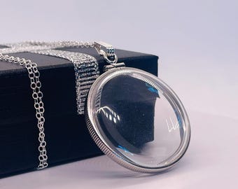 Empty customizable 34 mm handmade sterling silver shaker locket necklace w/ free screwdriver waiting for your little treasures