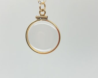 Empty Vintage 12k gold filled Locket, 20 mm, new old stock with chain Free small Screwdriver included!