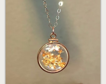Vintage 12k gold filled locket with 23k gold inside hand made necklace