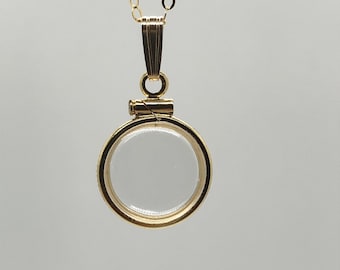 Empty 12.5 mm handmade 14k gold filled shaker locket, free screwdriver , waiting for your small treasures