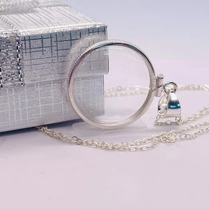 Empty 25mm Sterling Silver Locket With Coin Edge Bezel, Soldered Bail | Free small Screwdriver included!