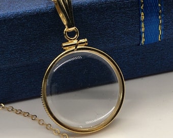 Solid 14k gold Empty 20mm Handmade shaker Locket w/ FREE  small  SCREW DRIVER waiting for your little treasures, with chain