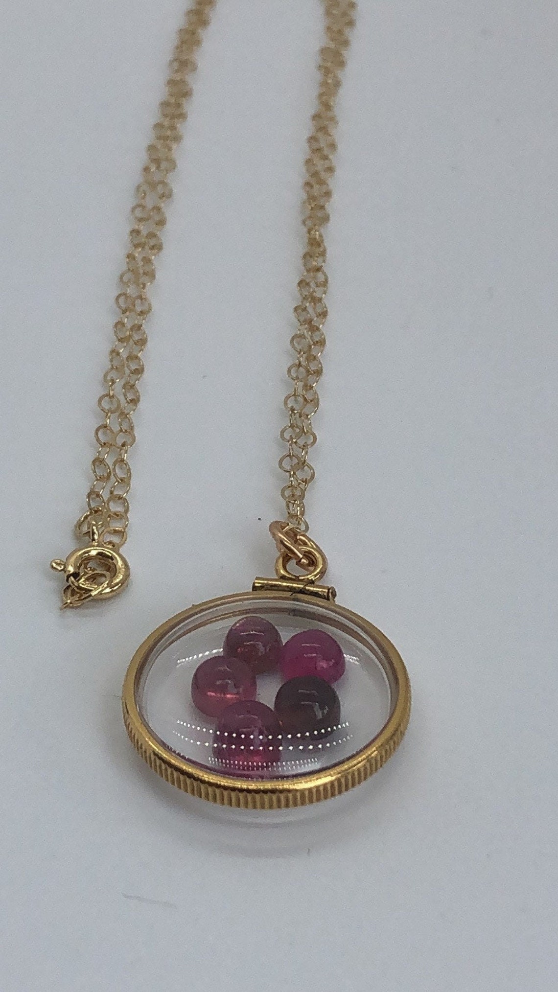 Vintage Tourmaline Shaker Locket 12k Gold Filled With Natural Etsy Canada