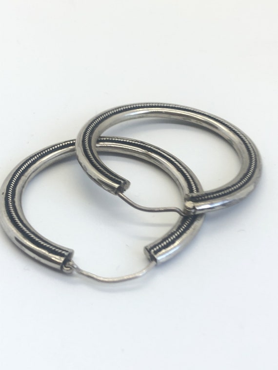Large hoops Handmade Sterling Silver Earrings Indo