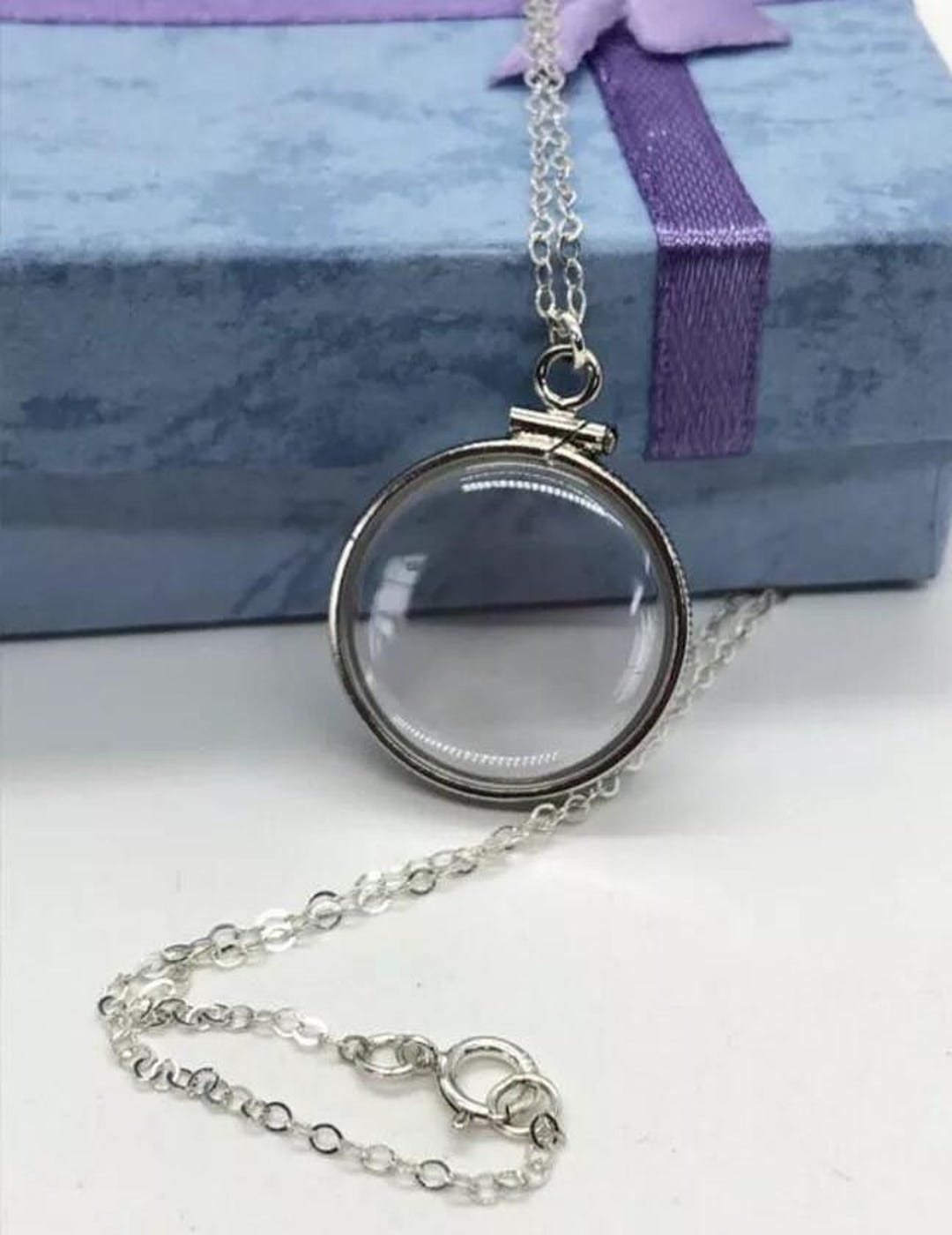 Locket Back Empty Shaker Locket Back to Back View Locket Sterling Silver With Chain ...