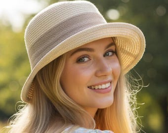 Women Cloche Hat Short Brim Bucket Hat Summer Ladies Sun Hats Feminine 1920s Hats for Women, Gift For Her