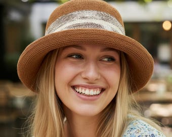 Spring Summer Cotton Mesh Breathable Crochet Bucket Hat, Stylish Summer Hat, Gift for Her