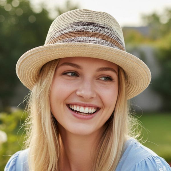 Sombrero tipo pescador transpirable de malla de algodón con protección UV, elegante sombrero de verano, regalo para ella.
