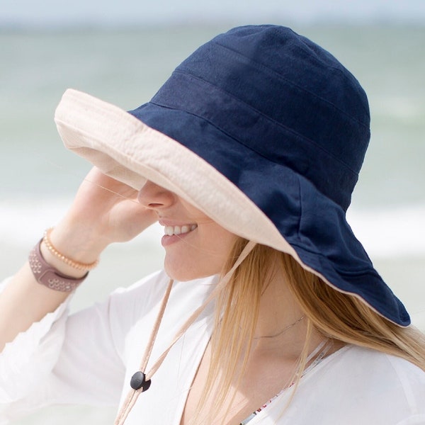 Sombrero de sol de ala ancha de 5 "para mujer, sombrero de boda 100% algodón disquete de cubo, sombrero de sol de ala ancha elegante regalo de luna de miel de vacaciones para ella