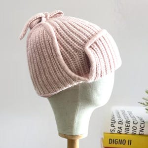 Stylish Fleece Lined Trapper Hat, Angora Trapper Hat, Extra Warm Knitted Trapper Hat, Winter Bomber Pilot Hat, Holiday Gift