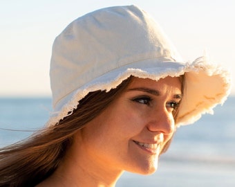 Summer Hats Woman Wide Brim Sun Hat Womens, White Bucket Hat Women, Floppy Sun Hat Sunhats Woman Beach Hat 100% Cotton & Foldable Sun Hat