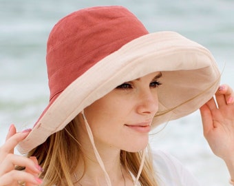 Wide Brim 5" Sun Hat Womens Bucket Floppy 100% Cotton Wedding Hat Wide Brimmed Sunhat Elegant Vacation Honeymoon Gift for Her