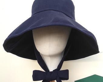 Linen Wide Brim Spring Summer Bonnet, Wide Brim Bucket Hat, Beach Hat, Floppy Fisherman Foldable Sun Hat, Safari Outdoor, Gift for Her