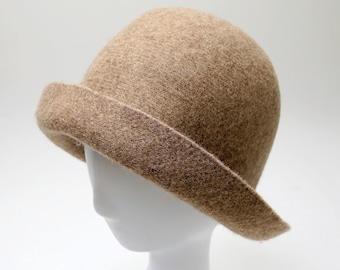 Warm Bucket Hat for Women, Cloche Hats for Women, Wool Hats for Fall and Winter, Foldable Bucket, Camel Bucket, Holiday Gifts Women