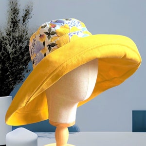 floral hat, wide brim sun hat, wide brim bucket hat women, floral sun hat, cotton hat, flower hat, summer hat womens