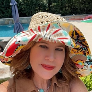 Colorful Womens Beach Hat with Bow, Straw Sun Hat, Summer Hats for Women, Packable Beach Hat, 5&quot; Wide Brim Sun Hat Raffia Hat, Gift for Her