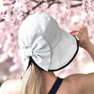 Soft Cotton Bucket Hat with Contrast Pattern, Foldable Adjustable Summer Bucket Hat, Sun Hat Gift for Her
