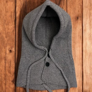 Cagoule d'hiver à capuche en laine tricotée, écharpe à capuche d'hiver, grosse capuche, cadeau de vacances très chaud
