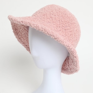 Sherpa Bucket Hat, Winter Bucket Hat, Warm Fisherman Hats, Fuzzy Bucket Hat  Women, Pink Bucket Hat, 90s Vintage Bucket Hat, Ideal Gifts